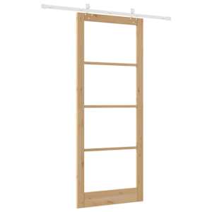 Posuvné dveře Přírodní 93 x 232 cm Masivní borové dřevo a sklo - obrázek 6