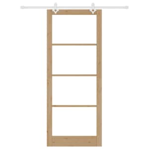 Posuvné dveře Přírodní 93 x 232 cm Masivní borové dřevo a sklo - obrázek 4