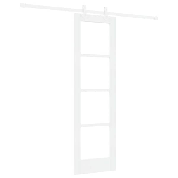 vidaXL Libisev uks 61 x 198,5 cm Soe m&auml;nnipuit ja klaas Valge