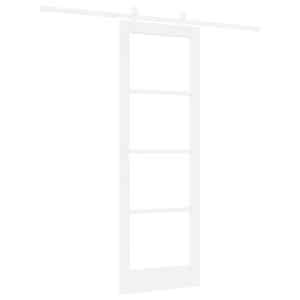 Posuvné dveře Bílá 73,5 x 211 cm Masivní borové dřevo a sklo - obrázek 6