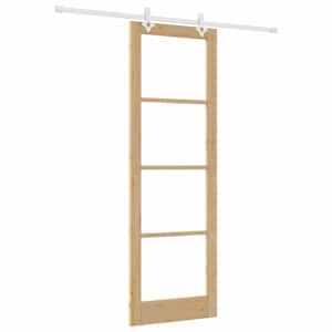 Posuvné dveře Přírodní 78 x 232 cm Masivní borové dřevo a sklo - obrázek 2