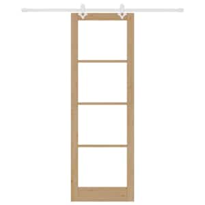 Posuvné dveře Přírodní 78 x 232 cm Masivní borové dřevo a sklo - obrázek 4