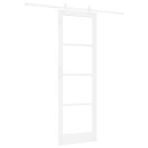 Posuvné dveře Bílá 78 x 232 cm Masivní borové dřevo a sklo - obrázek 2