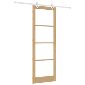 Posuvné dveře Přírodní 83 x 232 cm Masivní borové dřevo a sklo - obrázek 2