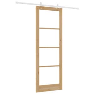 Posuvné dveře Přírodní 83 x 232 cm Masivní borové dřevo a sklo - obrázek 6