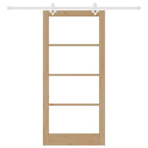 Posuvné dveře Přírodní 93 x 202 cm Masivní borové dřevo a sklo - obrázek 4