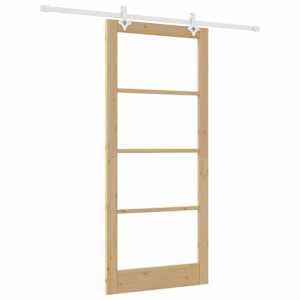 Posuvné dveře Přírodní 93 x 211 cm Masivní borové dřevo a sklo - obrázek 2