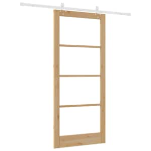 Posuvné dveře Přírodní 93 x 211 cm Masivní borové dřevo a sklo - obrázek 6
