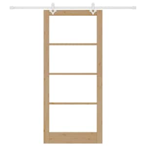 Posuvné dveře Přírodní 93 x 211 cm Masivní borové dřevo a sklo - obrázek 4