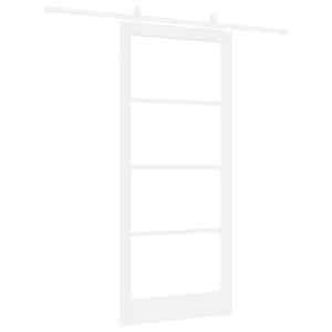 Posuvné dveře Bílá 93 x 211 cm Masivní borové dřevo a sklo - obrázek 6