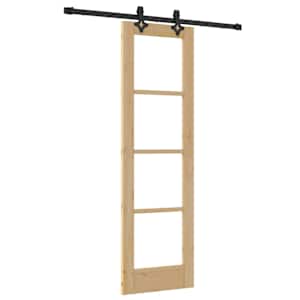 vidaXL Libisev uks Neutraalne 61 x 198,5 cm Soe m&auml;nnipuit ja klaas