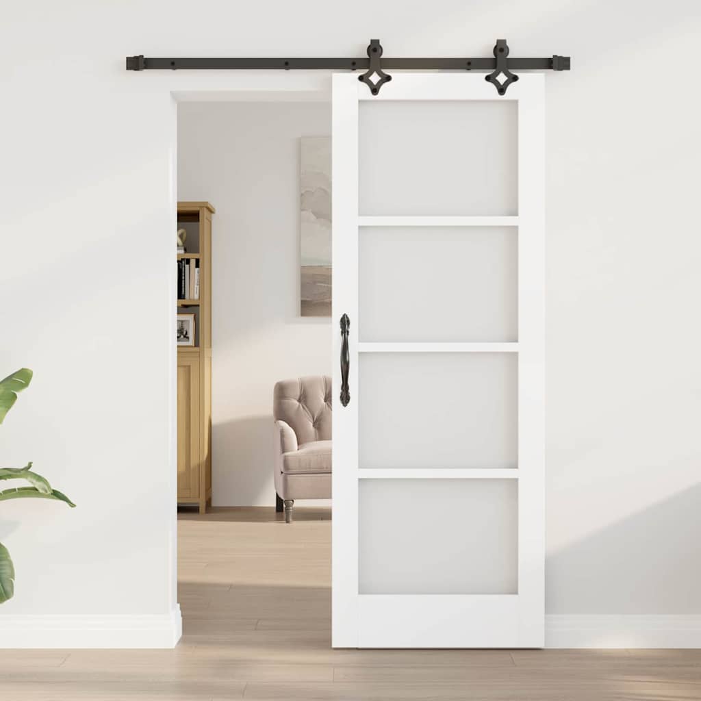 vidaXL Schuifdeur met Bevestigingsset Wit 73,5x198,5 cm van Massief Grenenhout