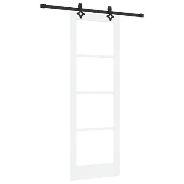 vidaXL Libisev uks Valge 73,5 x 211 cm Soe m&auml;nnipuit ja klaas