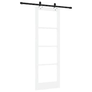 Posuvné dveře Bílá 73,5 x 211 cm Masivní borové dřevo a sklo - obrázek 6