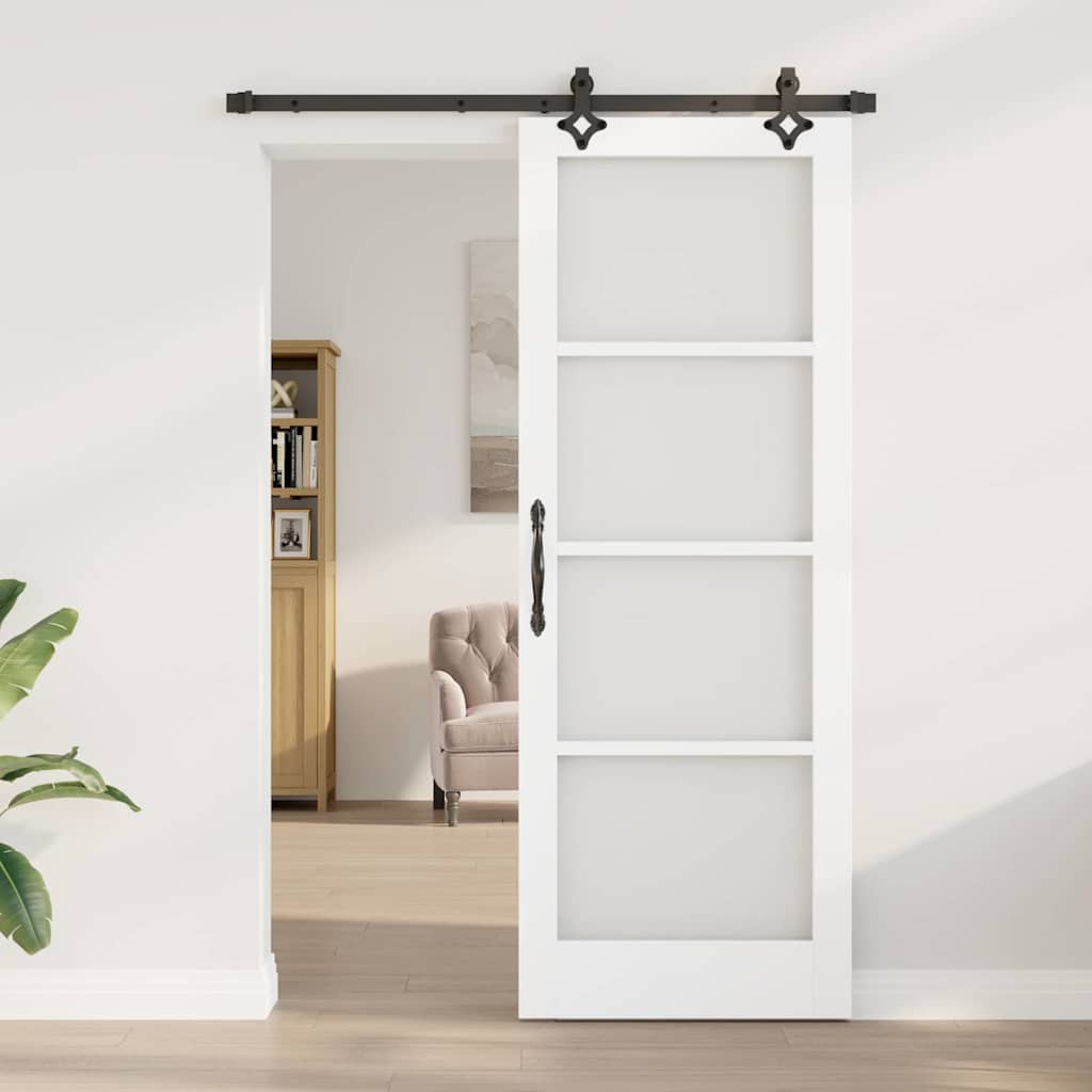 vidaXL Schuifdeur met Bevestigingsset Wit 78x211 cm Massief Grenen
