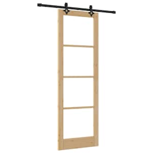 Posuvné dveře Přírodní 78 x 232 cm Masivní borové dřevo a sklo - obrázek 2