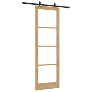 Posuvné dveře Přírodní 78 x 232 cm Masivní borové dřevo a sklo - obrázek 6