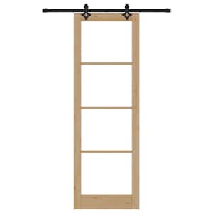 Posuvné dveře Přírodní 78 x 232 cm Masivní borové dřevo a sklo - obrázek 4