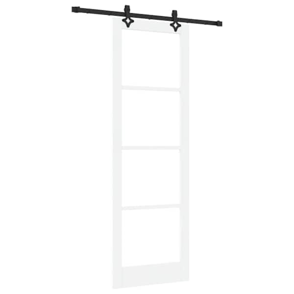 vidaXL Libisev uks Valge 78 x 232 cm Soe m&auml;nnipuit ja klaas