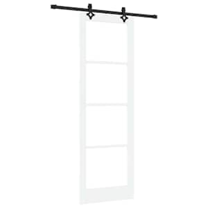 Posuvné dveře Bílá 78 x 232 cm Masivní borové dřevo a sklo - obrázek 2