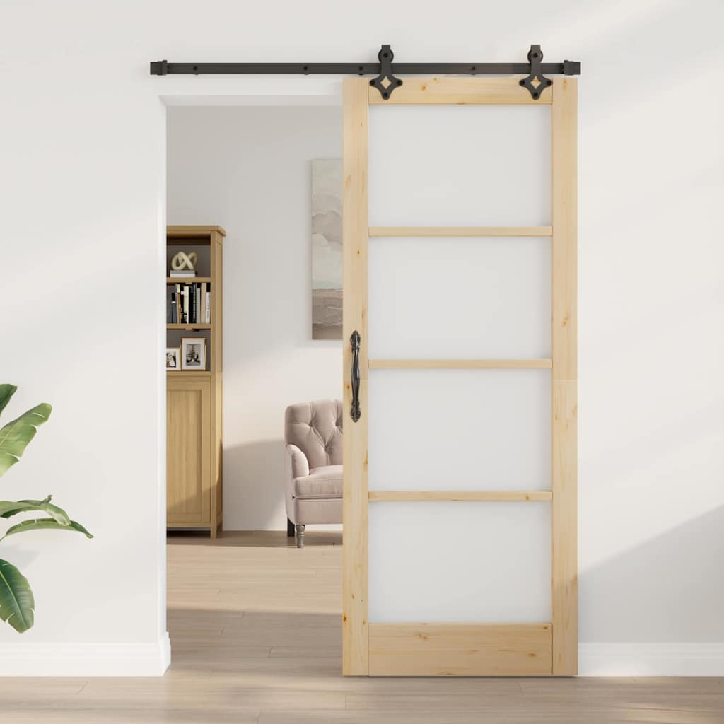 vidaXL Schuifdeur met Hardware Set - 83x211 cm - Massief Vurenhout