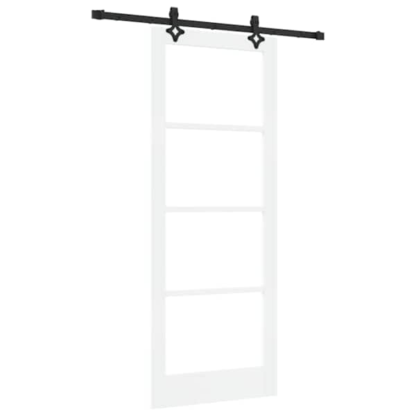 vidaXL Libisev uks Valge 83 x 211 cm Soe m&auml;nnipuit ja klaas