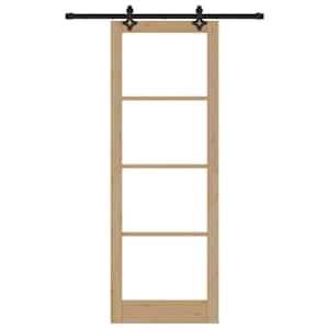 Posuvné dveře Přírodní 83 x 232 cm Masivní borové dřevo a sklo - obrázek 4