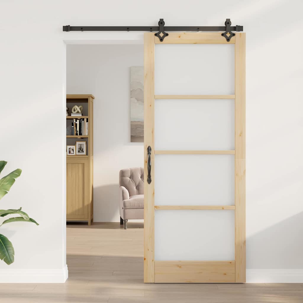 vidaXL Schuifdeur met Hardware Set 86x211 cm Van Massief Vurenhout