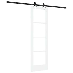 Posuvné dveře Bílá 61 x 198,5 cm Masivní borové dřevo a sklo - obrázek 6