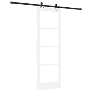Posuvné dveře Bílá 73,5 x 211 cm Masivní borové dřevo a sklo - obrázek 6