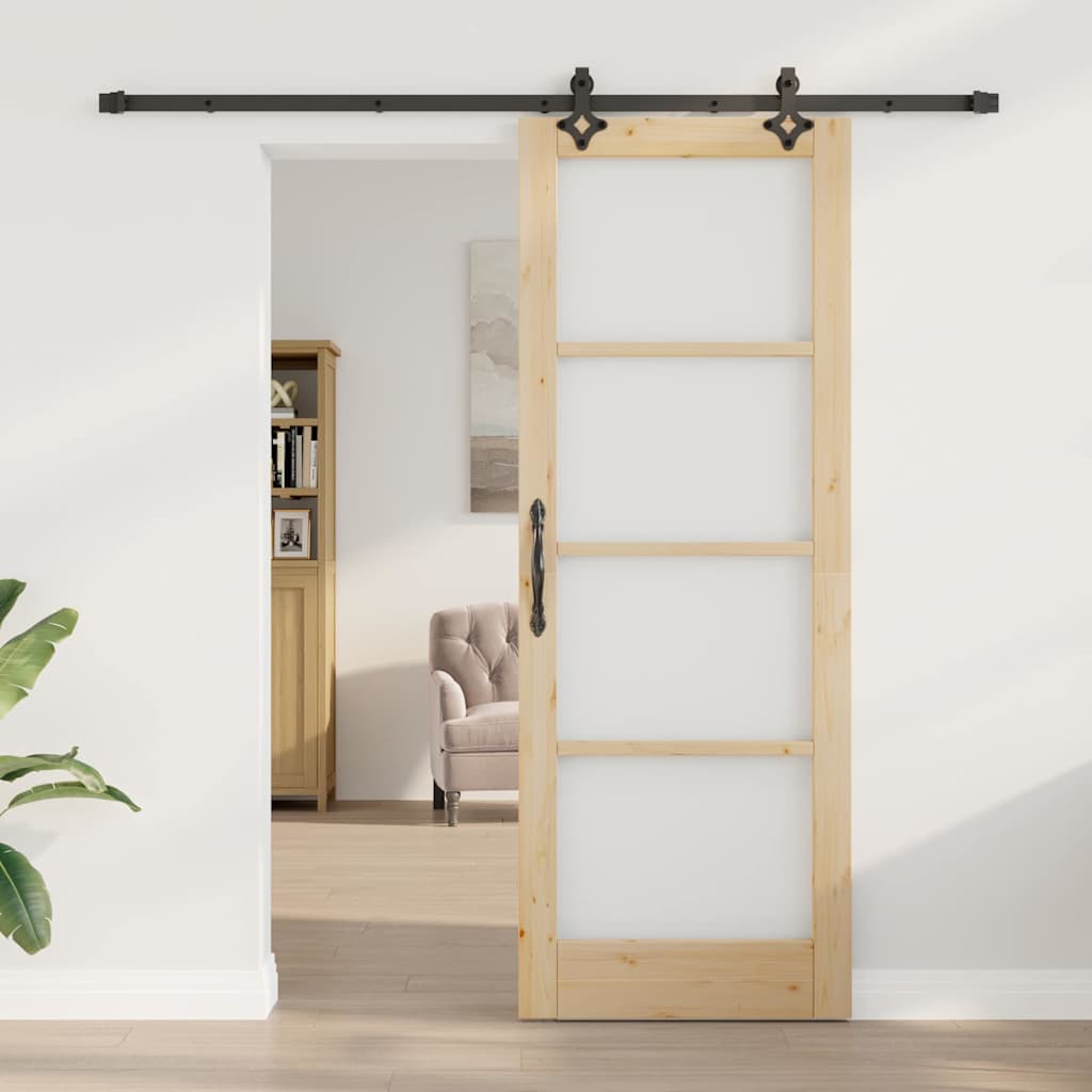 vidaXL Schuifdeur met Bevestigingsset 78x211 cm Massief Vurenhout
