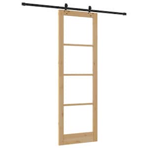 Posuvné dveře Přírodní 78 x 232 cm Masivní borové dřevo a sklo - obrázek 6