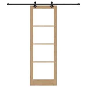 Posuvné dveře Přírodní 78 x 232 cm Masivní borové dřevo a sklo - obrázek 4