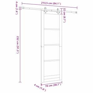 Posuvné dveře Přírodní 78 x 232 cm Masivní borové dřevo a sklo - obrázek 11