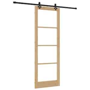 Posuvné dveře Přírodní 83 x 232 cm Masivní borové dřevo a sklo - obrázek 2