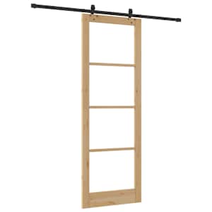 Posuvné dveře Přírodní 83 x 232 cm Masivní borové dřevo a sklo - obrázek 6
