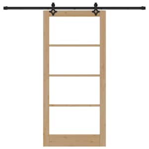 Posuvné dveře Přírodní 93 x 202 cm Masivní borové dřevo a sklo - obrázek 4
