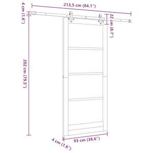 Posuvné dveře Přírodní 93 x 211 cm Masivní borové dřevo a sklo - obrázek 11