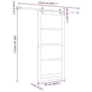 Posuvné dveře Bílá 93 x 211 cm Masivní borové dřevo a sklo - obrázek 11