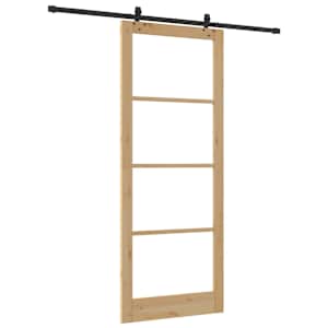 Posuvné dveře Přírodní 93 x 232 cm Masivní borové dřevo a sklo - obrázek 6
