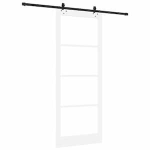 Posuvné dveře Bílá 93 x 232 cm Masivní borové dřevo a sklo - obrázek 6