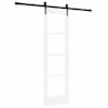 vidaXL Libisev uks 61 x 198,5 cm Soe m&auml;nnipuit ja klaas Valge