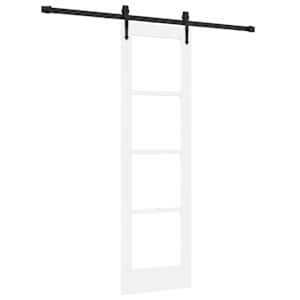 vidaXL Libisev uks 61 x 198,5 cm Soe m&auml;nnipuit ja klaas Valge
