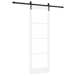 Posuvné dveře Bílá 73,5 x 211 cm Masivní borové dřevo a sklo - obrázek 2