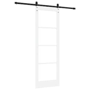 Posuvné dveře Bílá 73,5 x 211 cm Masivní borové dřevo a sklo - obrázek 6