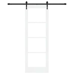 Posuvné dveře Bílá 73,5 x 211 cm Masivní borové dřevo a sklo - obrázek 4