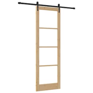 Posuvné dveře Přírodní 78 x 232 cm Masivní borové dřevo a sklo - obrázek 2