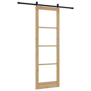 Posuvné dveře Přírodní 78 x 232 cm Masivní borové dřevo a sklo - obrázek 6
