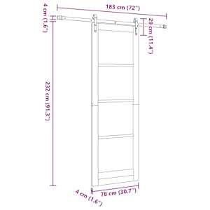 Posuvné dveře Přírodní 78 x 232 cm Masivní borové dřevo a sklo - obrázek 11
