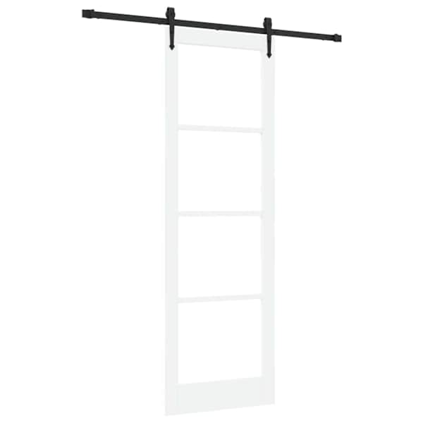 vidaXL Libisev uks Valge 78 x 232 cm Soe m&auml;nnipuit ja klaas